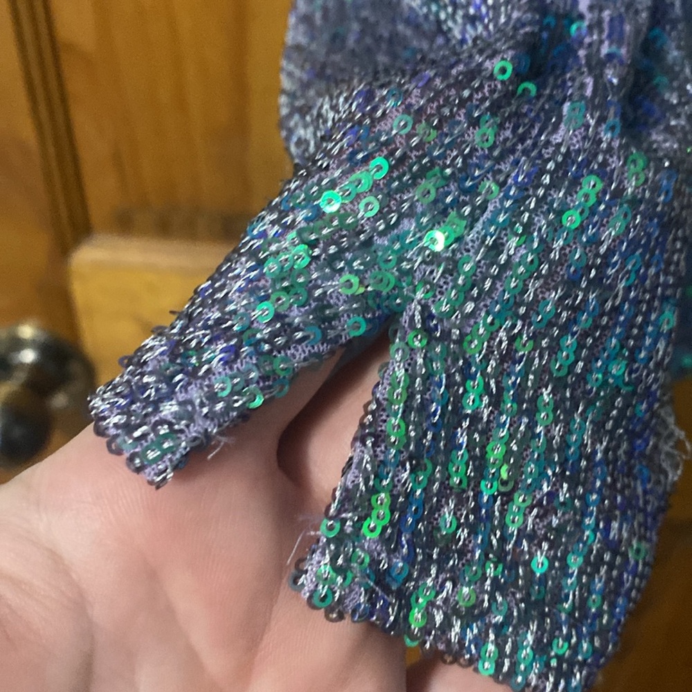 VS teal and purple sequin sparkly night gown slip dress. Size large NWOT - Picture 5 of 7